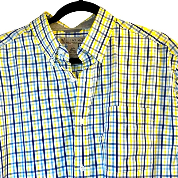 😎💪🏽Retreat Men’s Casual Short Sleeve Button Down Shirt size Large neck 16 1/2 - Picture 5 of 9
